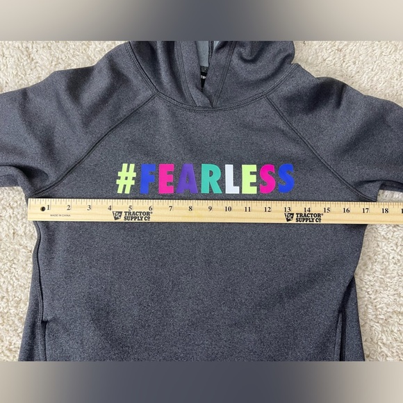 Kids Medium Fearless Gray Reebok Hoodie GUC - Picture 3 of 5